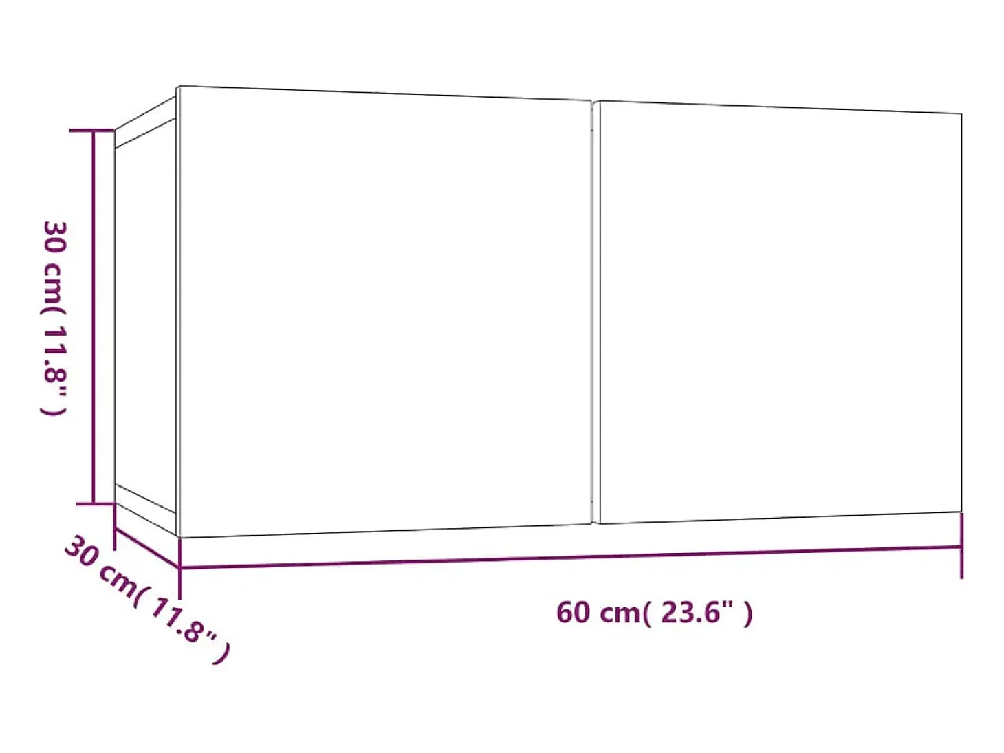 Muebles de TV 8 piezas madera color roble ahumado 60x30x30 cm