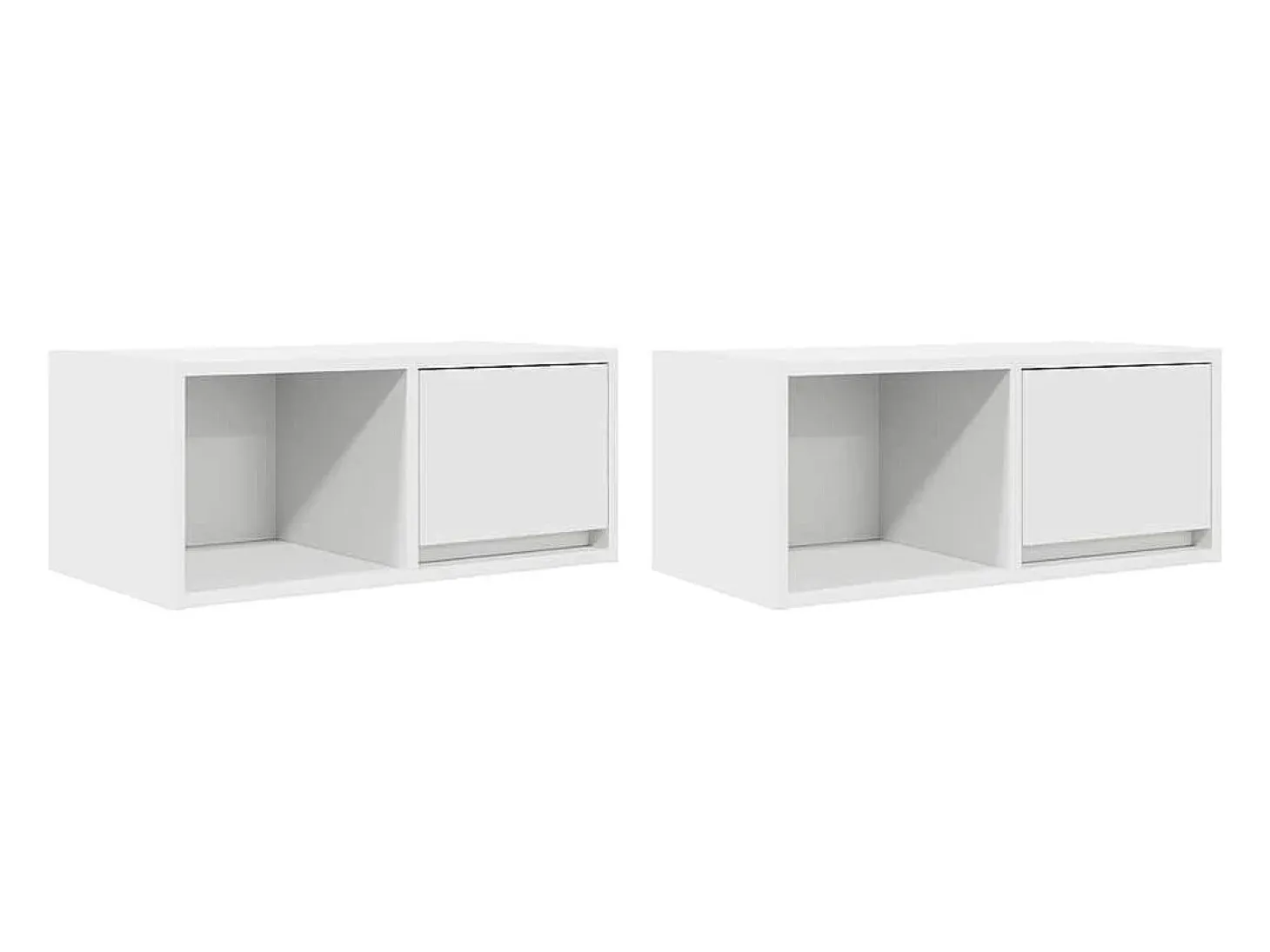 Muebles de TV 2 uds Blanco 60x31x25,5 cm Madera de ingeniería
