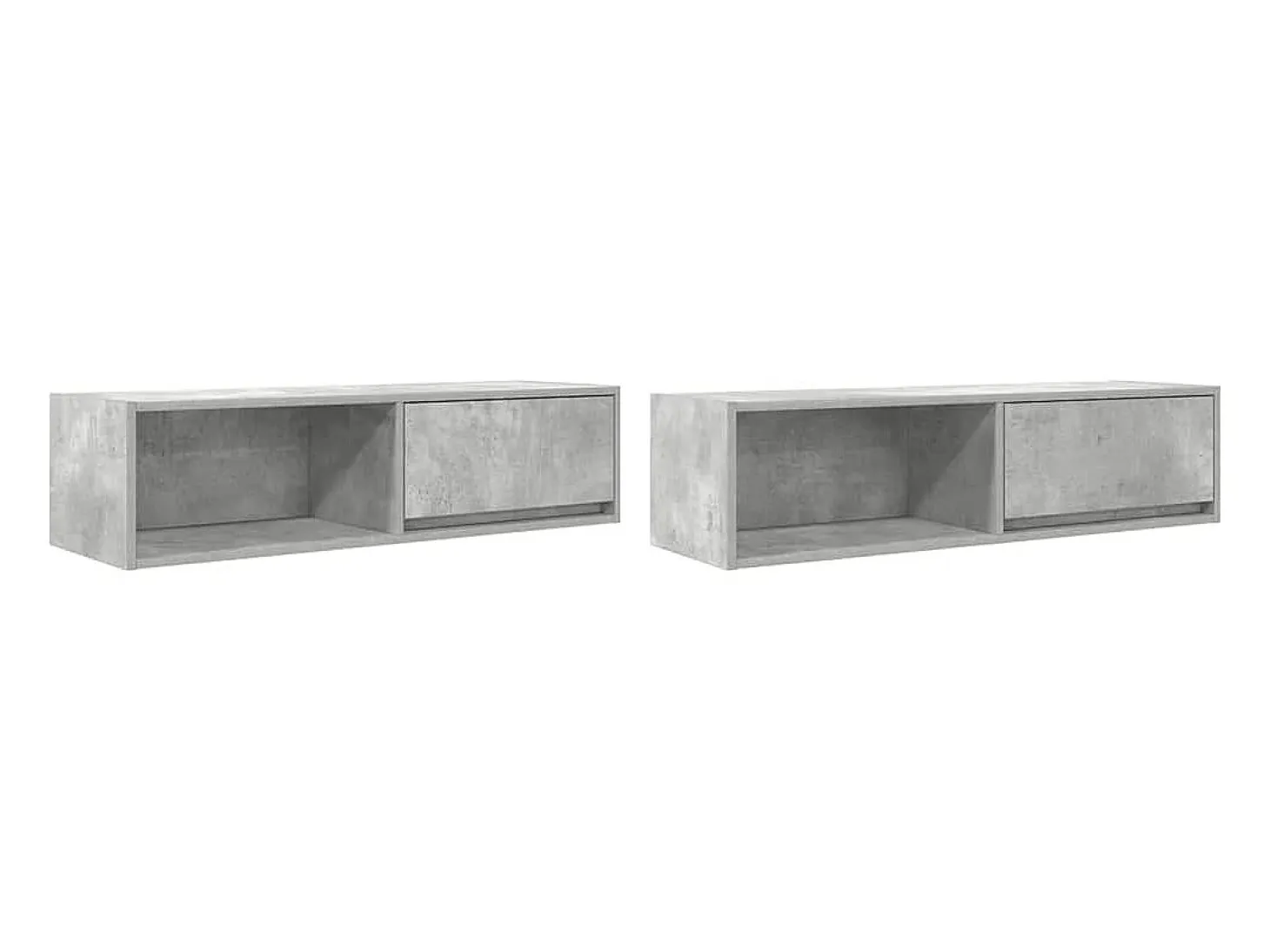 Muebles de TV 2 uds gris hormigón 100x31x25,5 cm