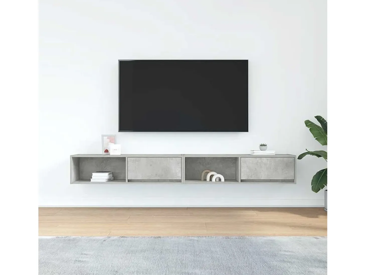 Muebles de TV 2 uds gris hormigón 100x31x25,5 cm