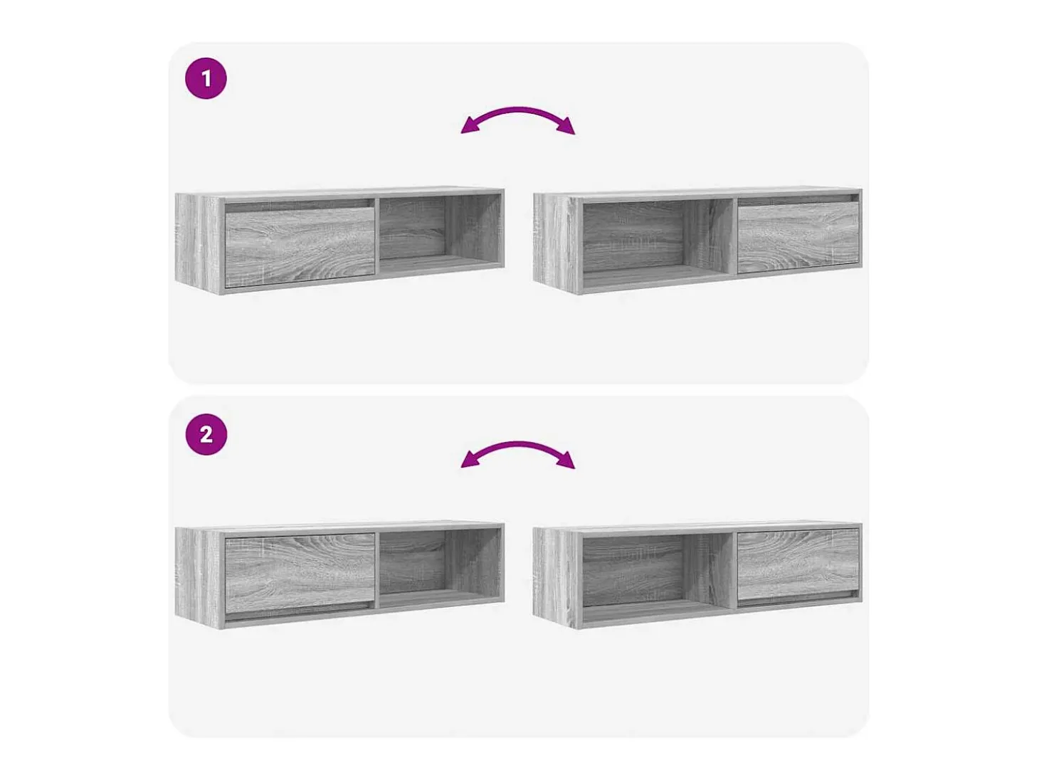 Muebles de TV 2 uds madera ingeniería gris Sonoma 100x31x25,5cm