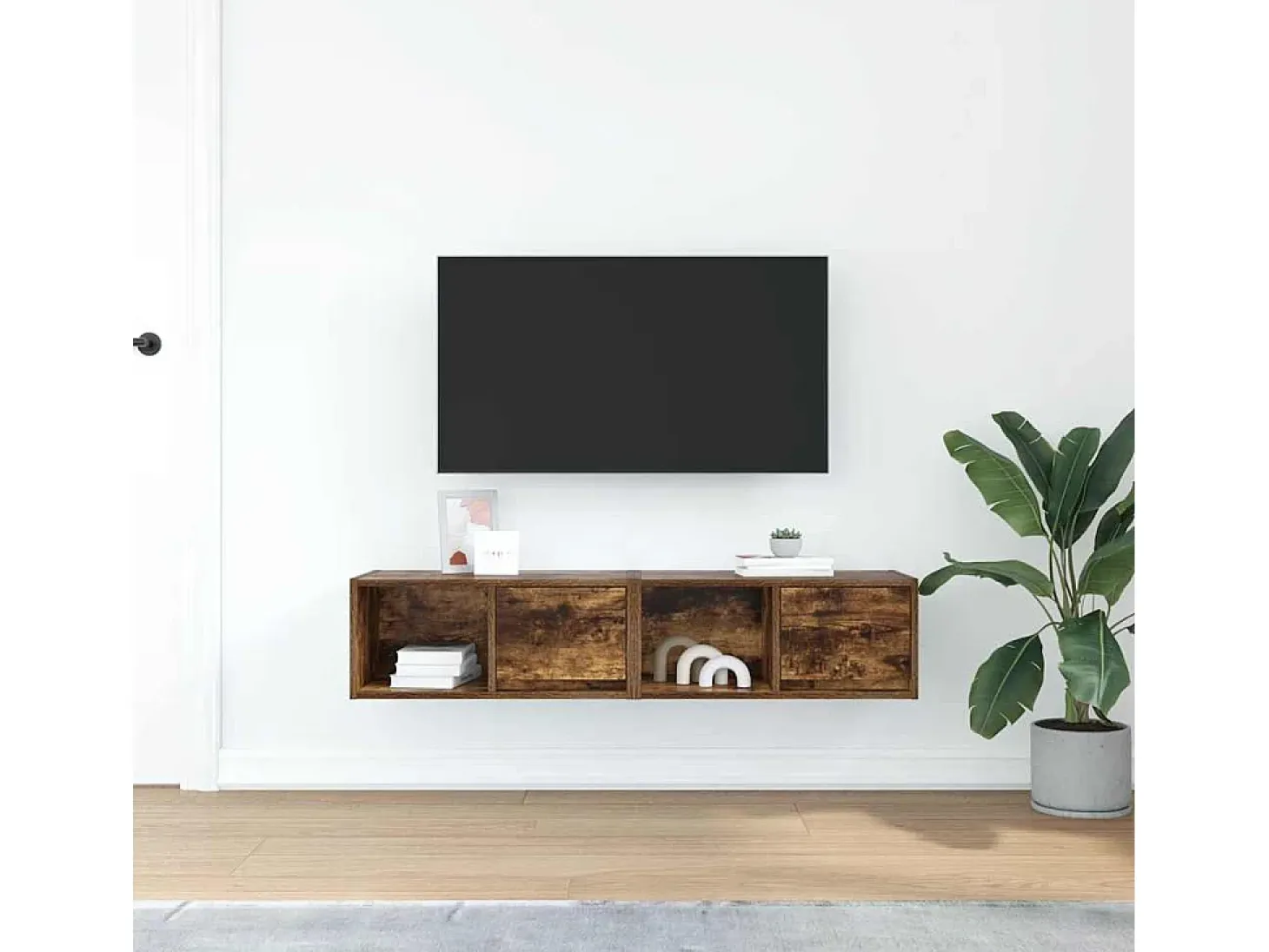 Muebles de TV 2 uds madera ingeniería color roble 60x31x25,5 cm
