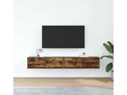 Muebles de TV 2 uds madera ingeniería color roble 80x31x25,5 cm