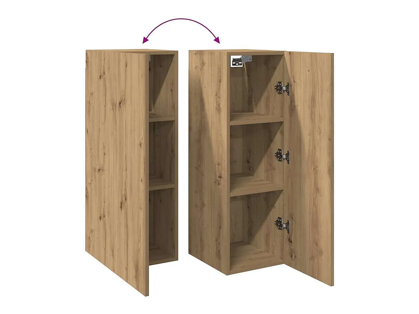 Muebles de TV 2 uds madera roble artisan 30,5x30x90 cm