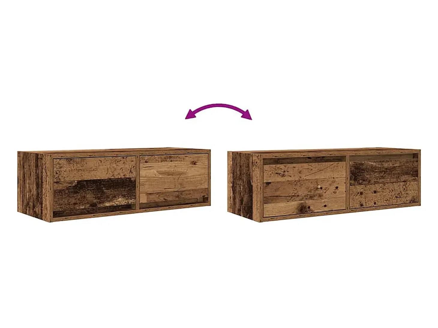Muebles de TV 2 uds 80x31x25,5 cm Madera ingeniería envejecida