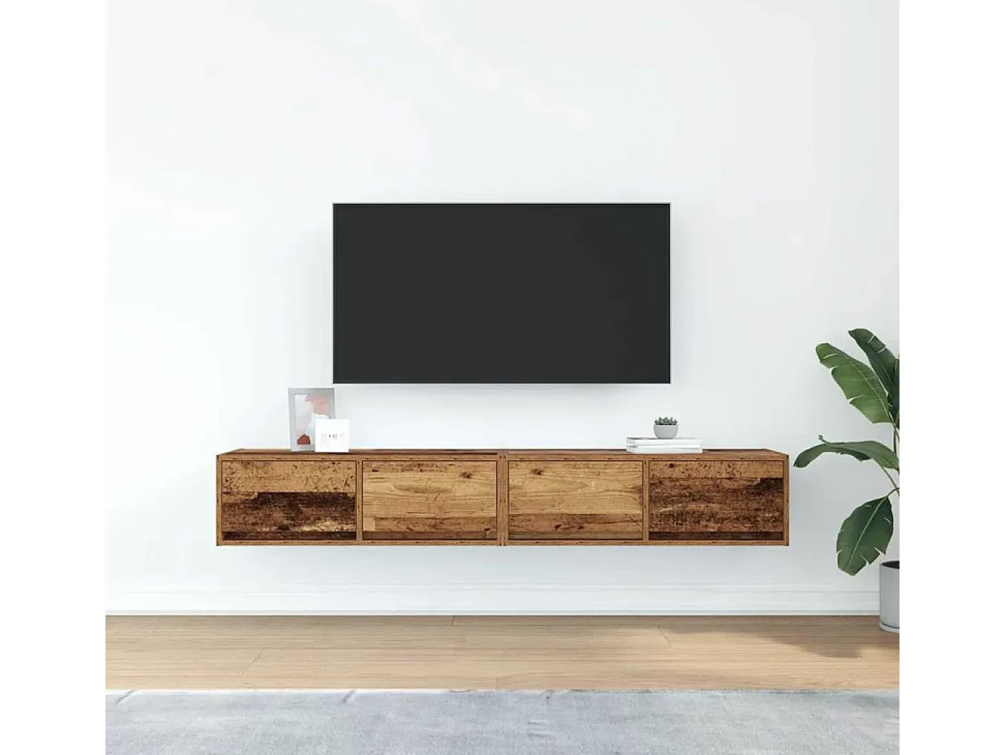 Muebles de TV 2 uds 80x31x25,5 cm Madera ingeniería envejecida