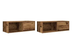 Muebles de TV 2 uds 80x31x25,5 cm Madera ingeniería envejecida