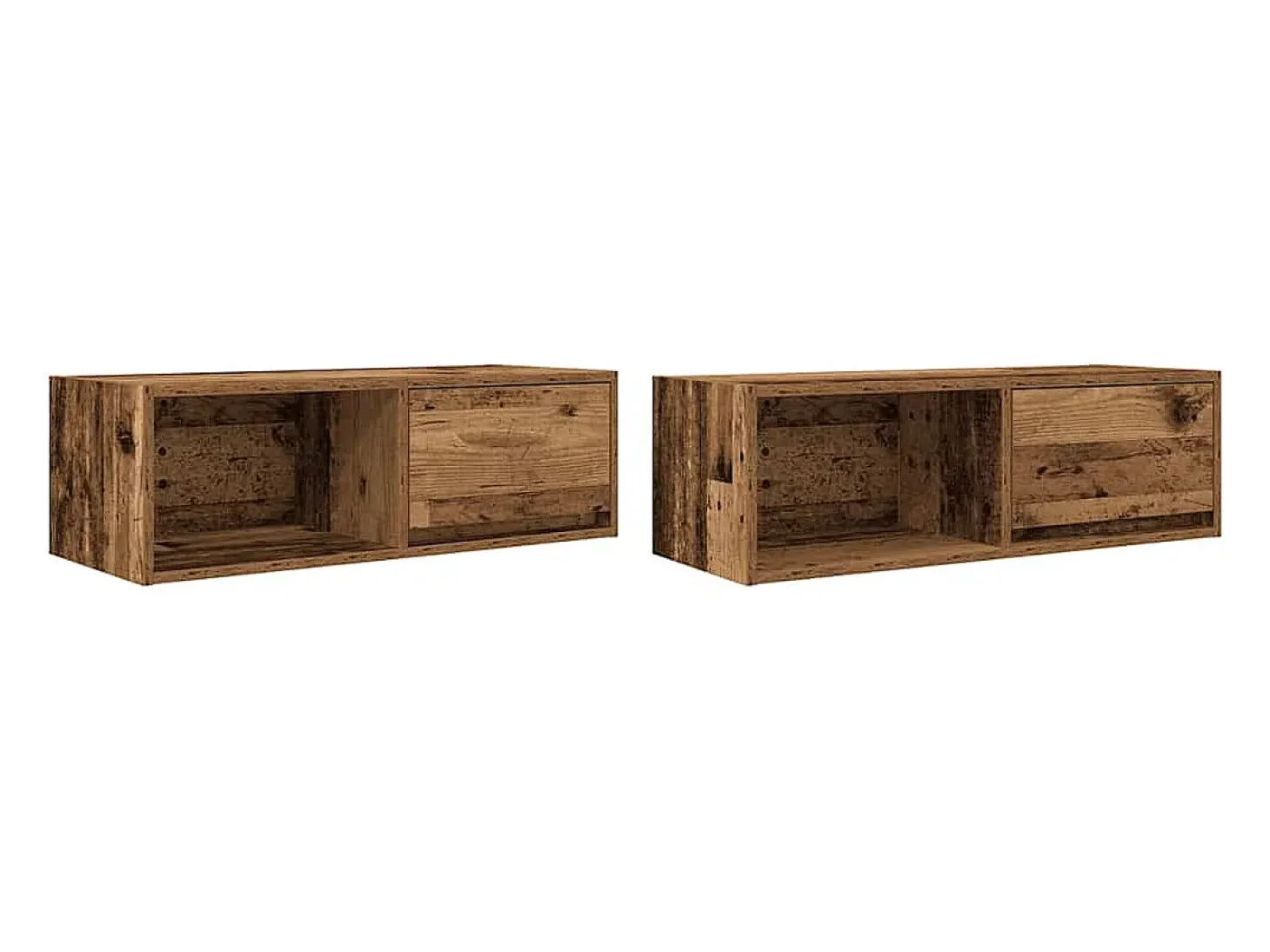 Muebles de TV 2 uds 80x31x25,5 cm Madera ingeniería envejecida