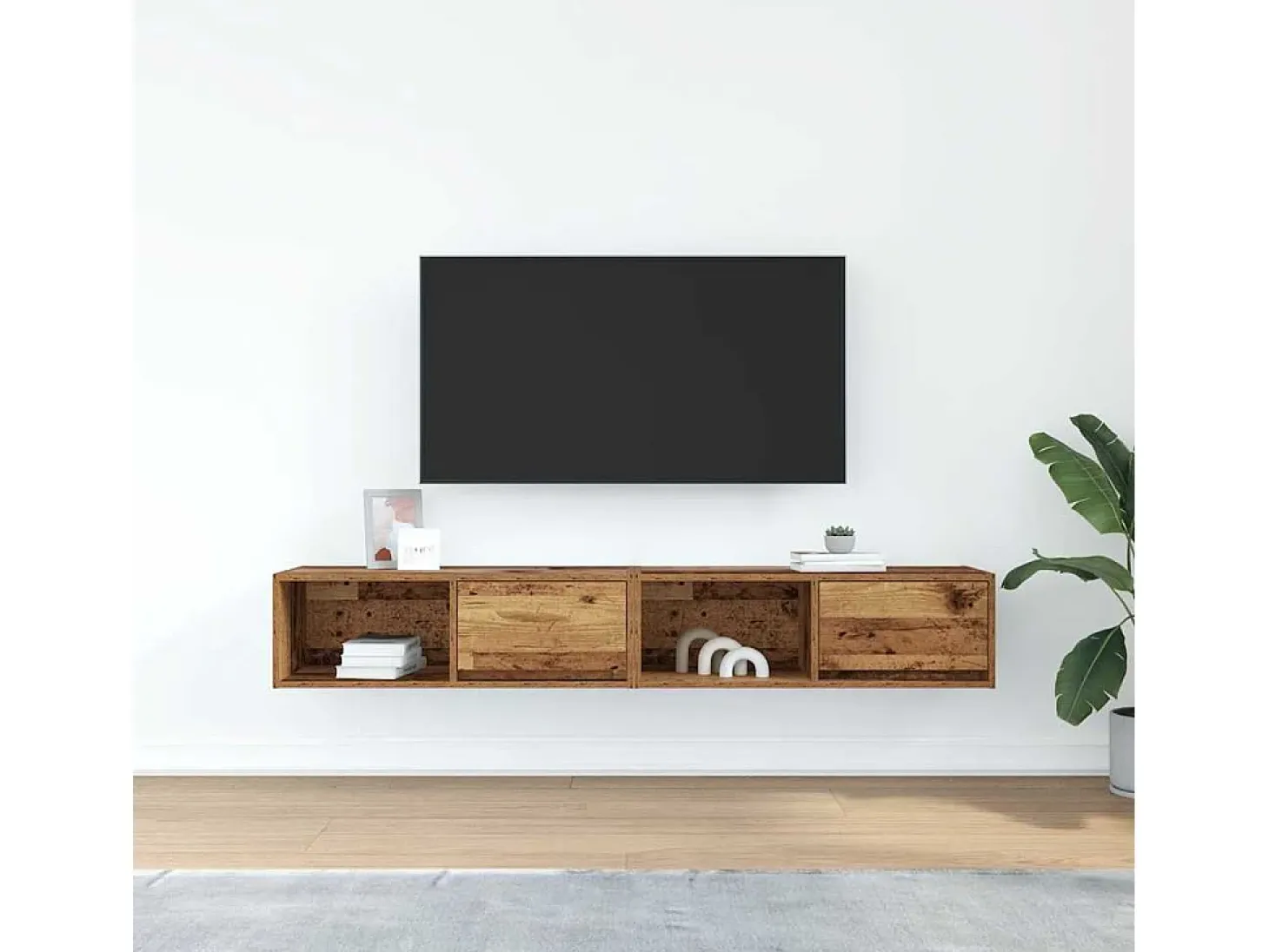 Muebles de TV 2 uds 80x31x25,5 cm Madera ingeniería envejecida