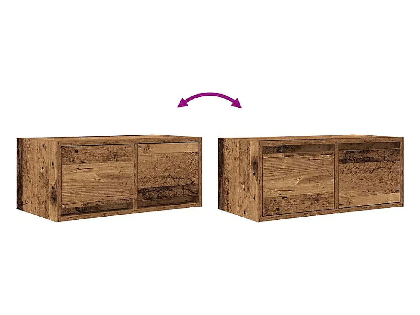 Muebles de TV 2 uds 60x31x25,5 cm Madera ingeniería envejecida