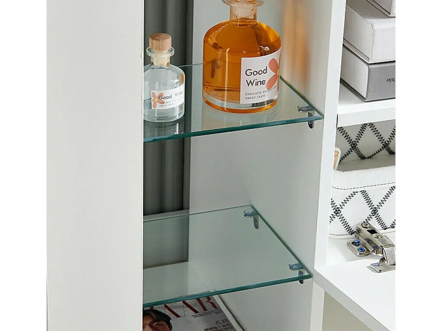 Muebles de TV de ángulo moderno con luz LED, banco moderno de TV blanco blanco, 9 compartimentos, muebles de sala de estar 100x40x68cm