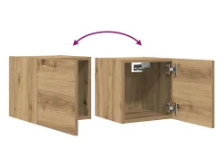 Muebles de TV de pared de 2 piezas, roble artesanal, 30,5x30x30 cm