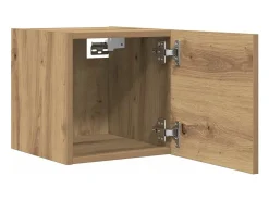 Muebles de TV de pared de 2 piezas, roble artesanal, 30,5x30x30 cm
