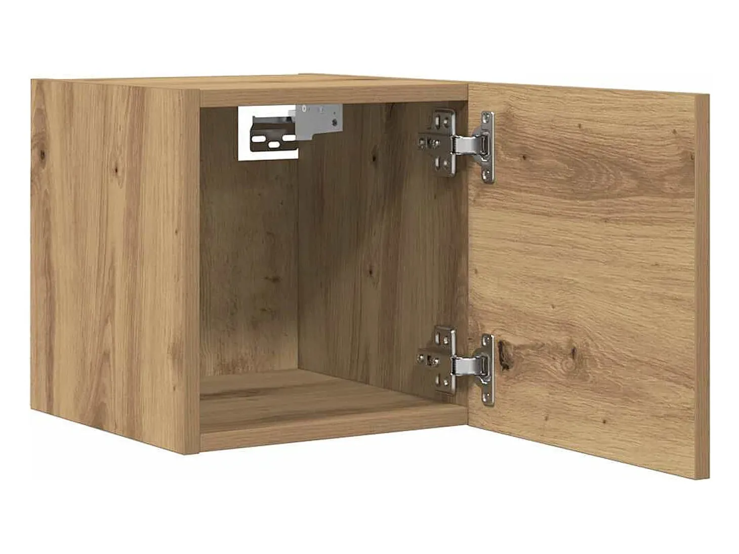 Muebles de TV de pared de 2 piezas, roble artesanal, 30,5x30x30 cm