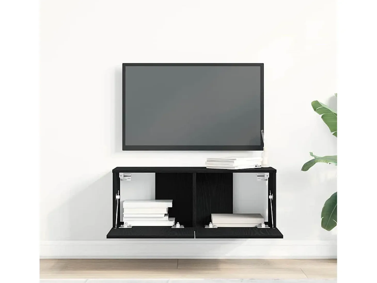 Muebles para TV 2 pcs Roble negro 80 x 30 x 30 cm