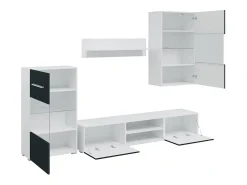 Muebles para TV 5 piezas con iluminación LED índigo mate