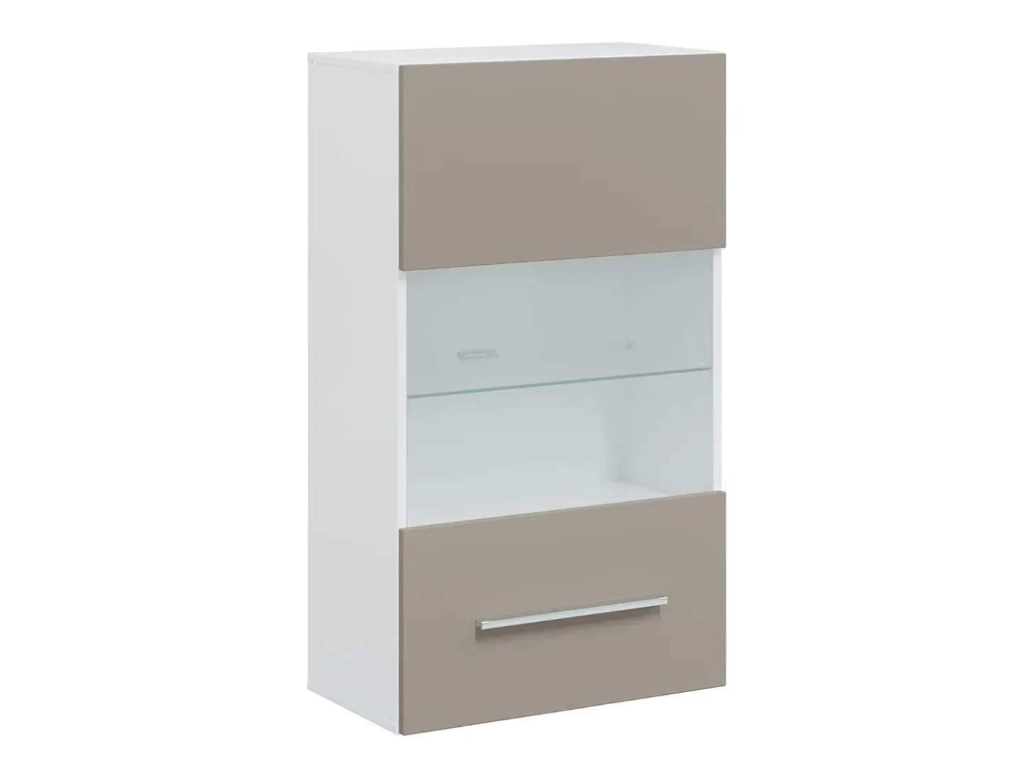 Muebles para TV 5 piezas con iluminación LED gris piedra