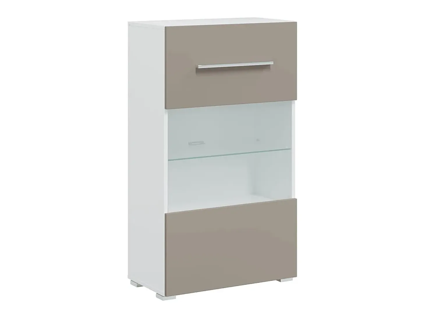Muebles para TV 5 piezas con iluminación LED gris piedra