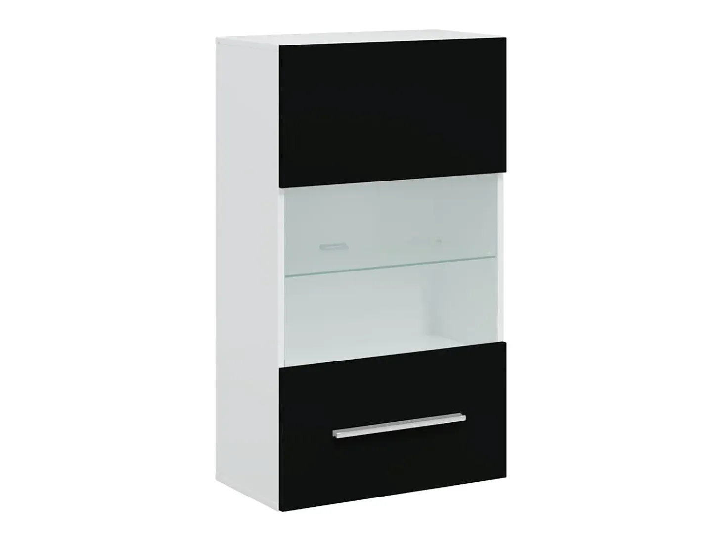 Muebles para TV 5 piezas con iluminación LED negra mate