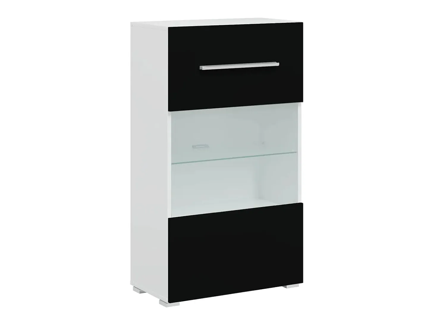 Muebles para TV 5 piezas con iluminación LED negra mate