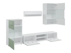 Muebles para TV 5 piezas con iluminación LED verde oliva