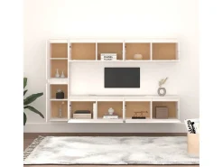 Muebles para TV 6 piezas madera maciza de pino blanco ES40538