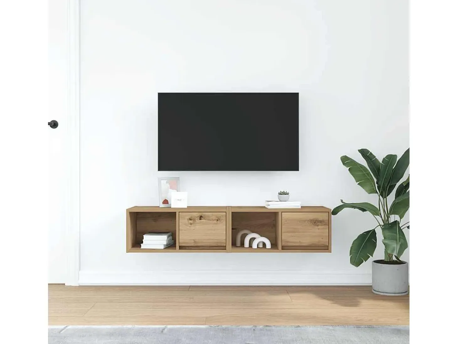 Muebles para TV 2 uds madera roble artisan 60x31x25,5 cm