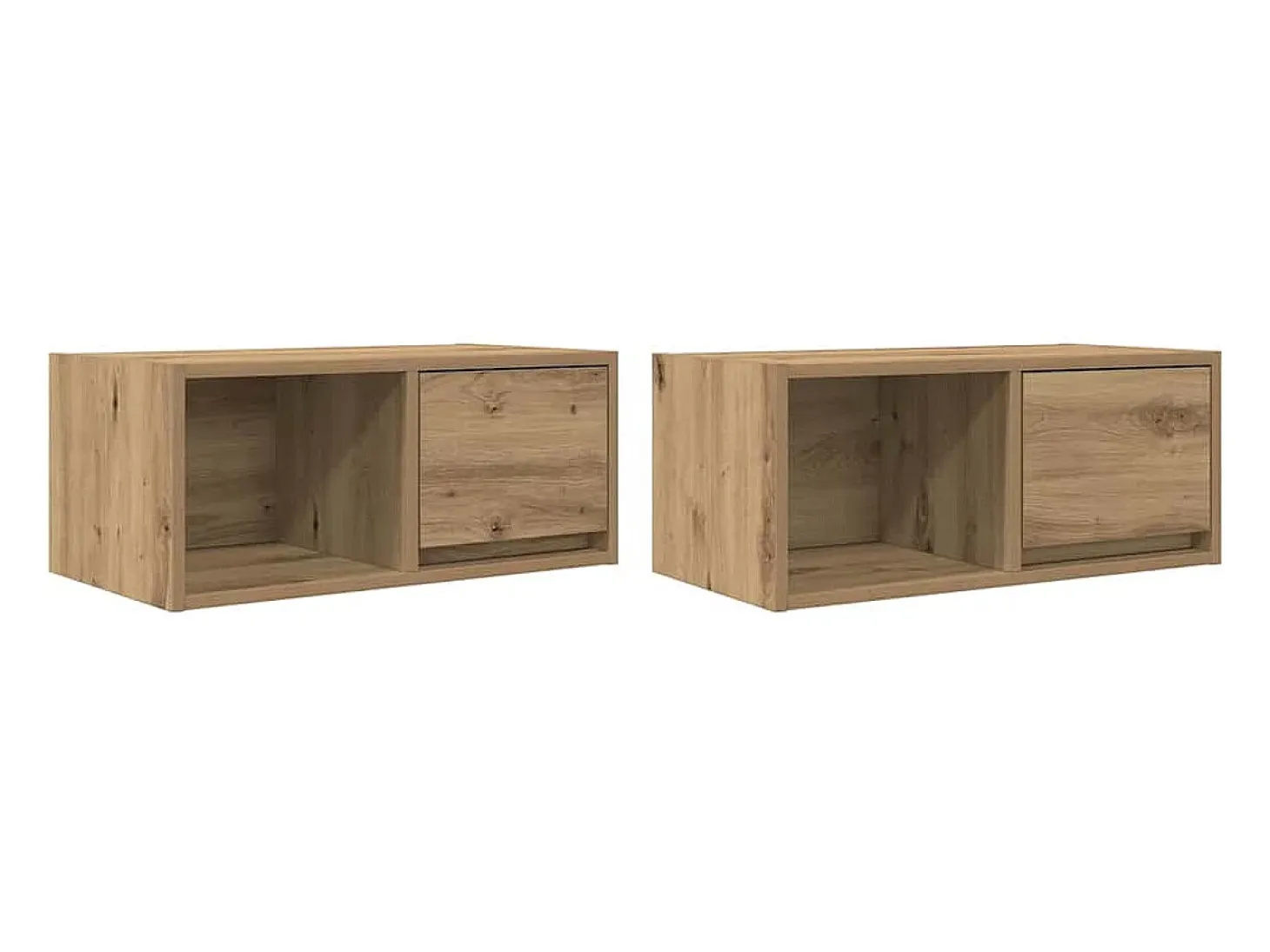 Muebles para TV 2 uds madera roble artisan 60x31x25,5 cm