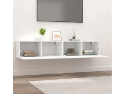 Muebles para TV 2 uds madera de ingeniería blanco 80x30x30 cm ES73279