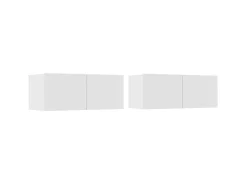Muebles para TV 2 uds madera de ingeniería blanco 80x30x30 cm ES73279