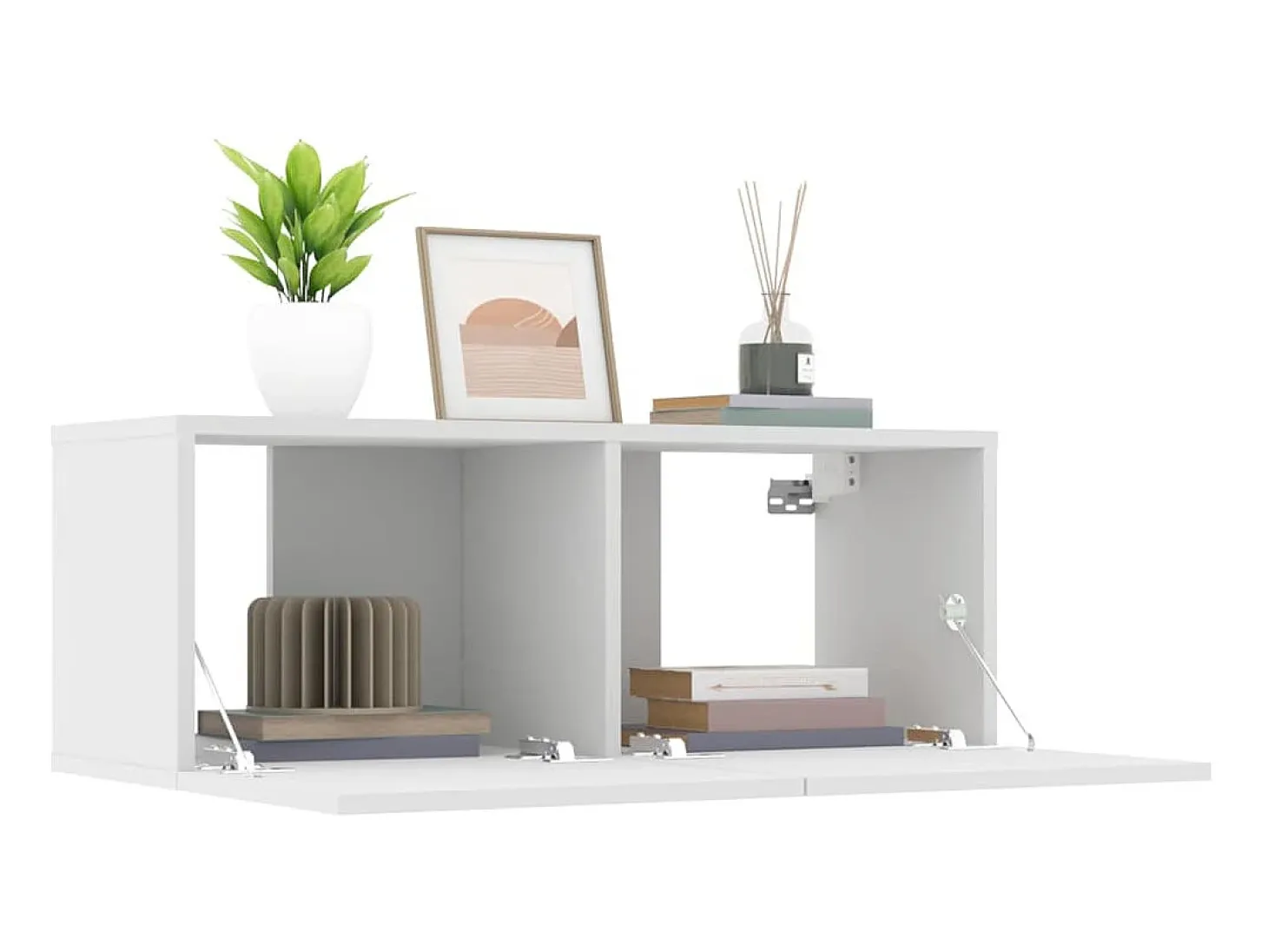 Muebles para TV 2 uds madera de ingeniería blanco 80x30x30 cm ES73279