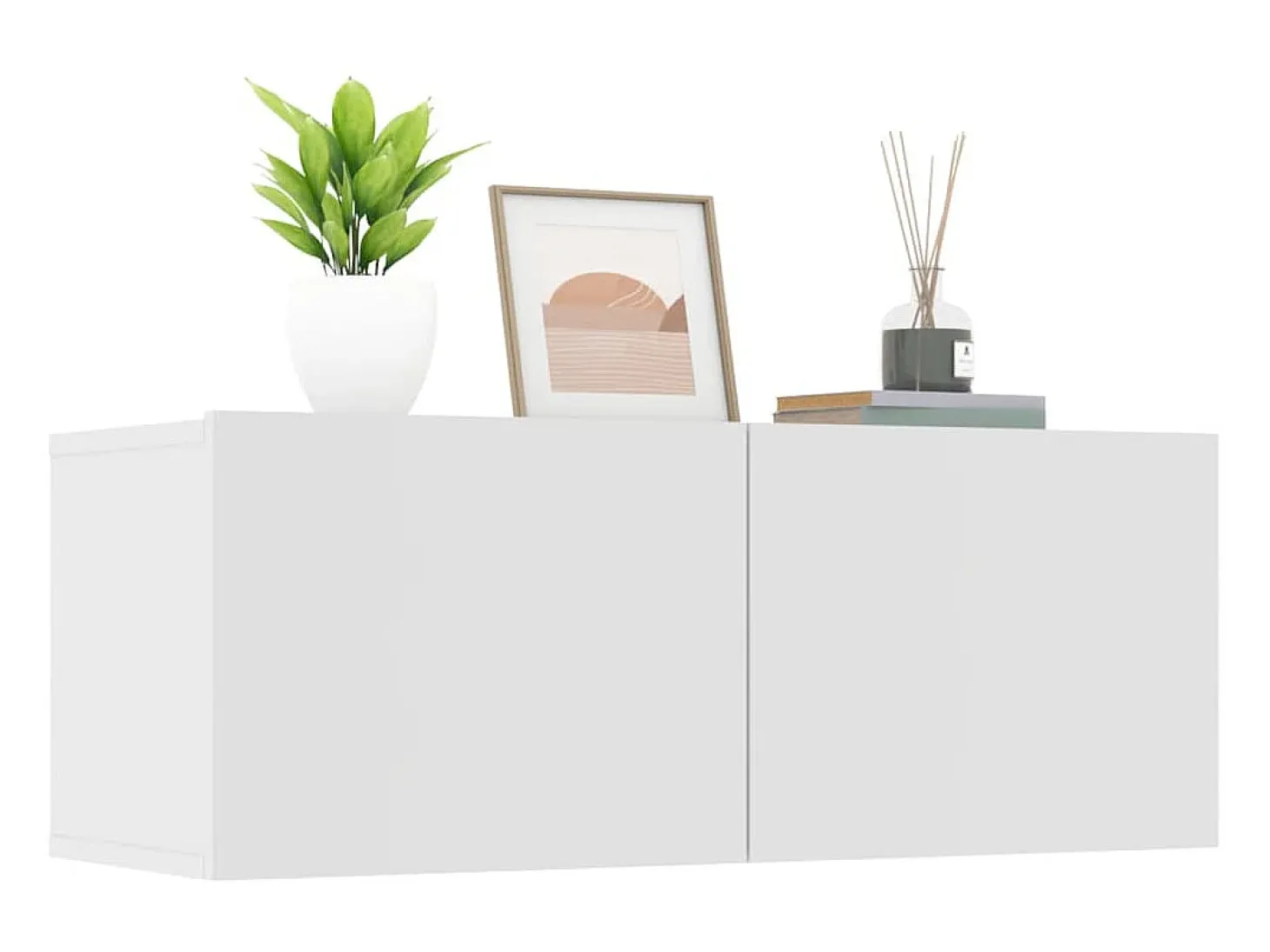 Muebles para TV 2 uds madera de ingeniería blanco 80x30x30 cm ES73279