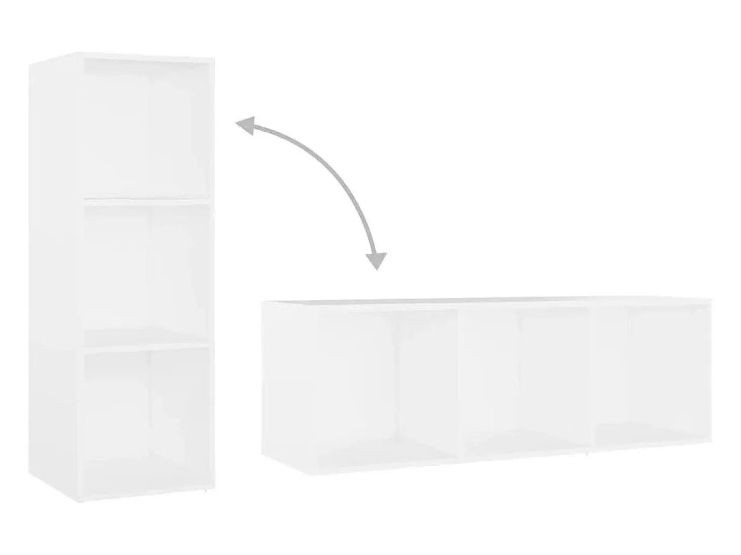 Muebles para TV 4 uds madera contrachapada blanco 107x35x37 cm