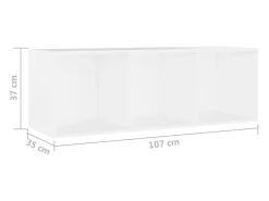 Muebles para TV 4 uds madera contrachapada blanco 107x35x37 cm