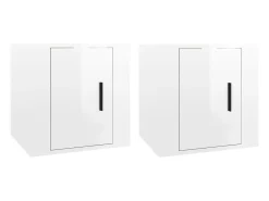 Muebles para TV de pared 2 uds blanco brillante 40x34,5x40 cm ES86346