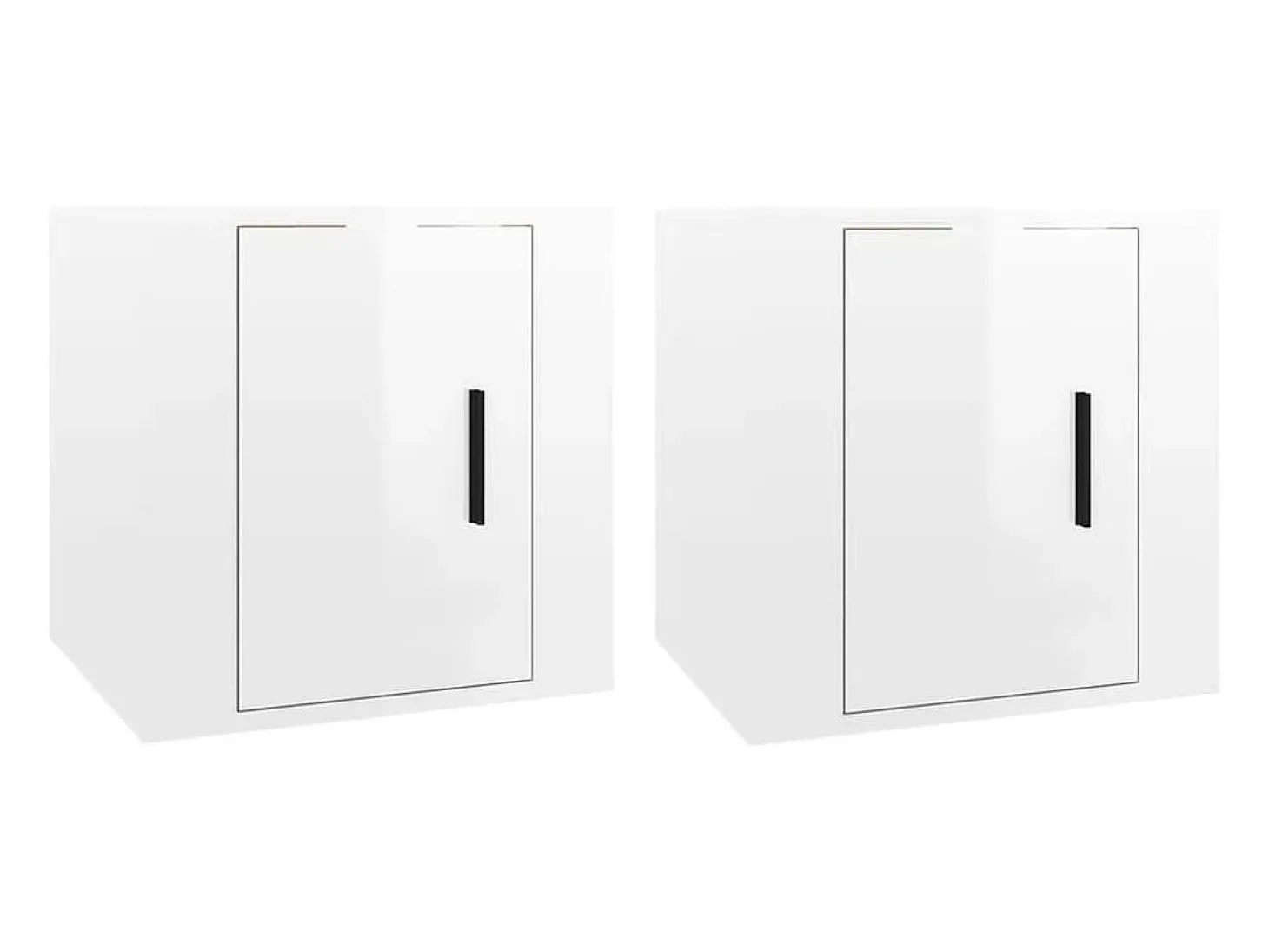 Muebles para TV de pared 2 uds blanco brillante 40x34,5x40 cm ES86346