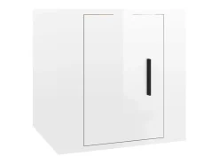Muebles para TV de pared 2 uds blanco brillante 40x34,5x40 cm ES86346