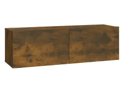 Muebles TV 4 piezas roble ahumado 100x30x30 cm ES80104