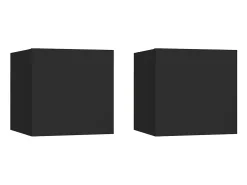 Muebles TV de pared 2 uds negro 30,5x30x30 cm ES89488
