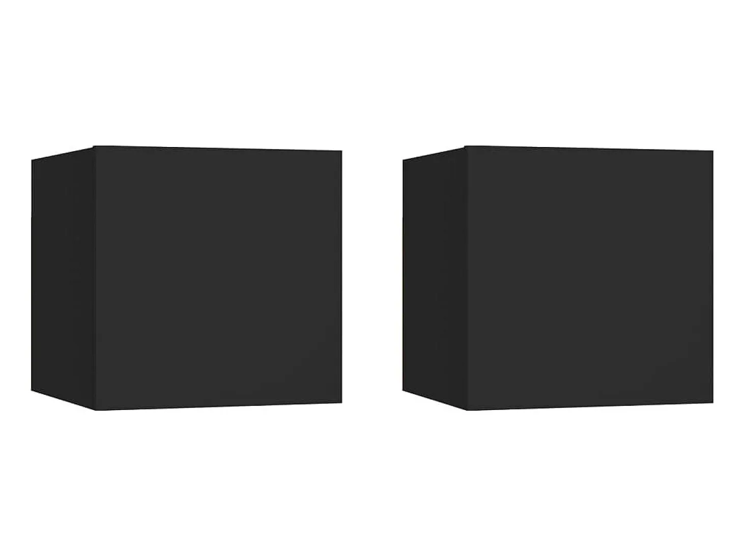 Muebles TV de pared 2 uds negro 30,5x30x30 cm ES89488