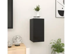 Muebles TV de pared 2 uds negro 30,5x30x30 cm ES89488