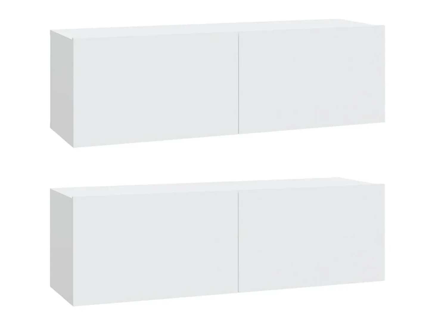 Muebles TV de pared 2 uds madera ingeniería blanco 100x30x30 cm ES33738