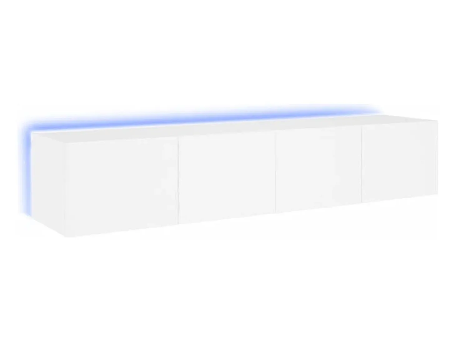 Muebles TV de pared con luces LED 2 uds blanco 80x35x31 cm ES75873