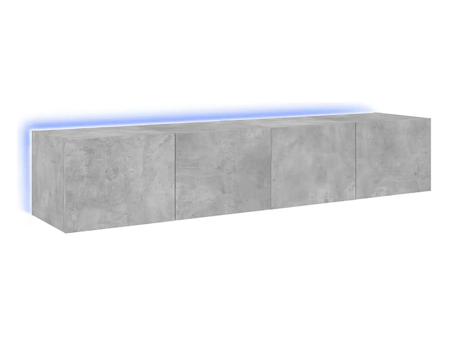 Muebles TV de pared luces LED 2 uds gris hormigón 80x35x31 cm ES53358