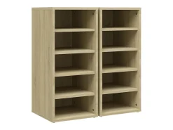 Muebles zapateros 2 uds contrachapado roble Sonoma 31,5x35x70cm ES455162