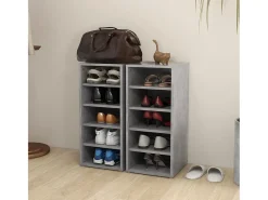 Muebles zapateros 2uds contrachapado gris hormigón 31,5x35x70cm ES982450