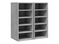 Muebles zapateros 2uds contrachapado gris hormigón 31,5x35x70cm ES982450