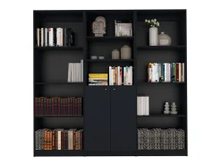 Munds Juego de Sala de 3 Piezas con 3 Libreros, Wengué