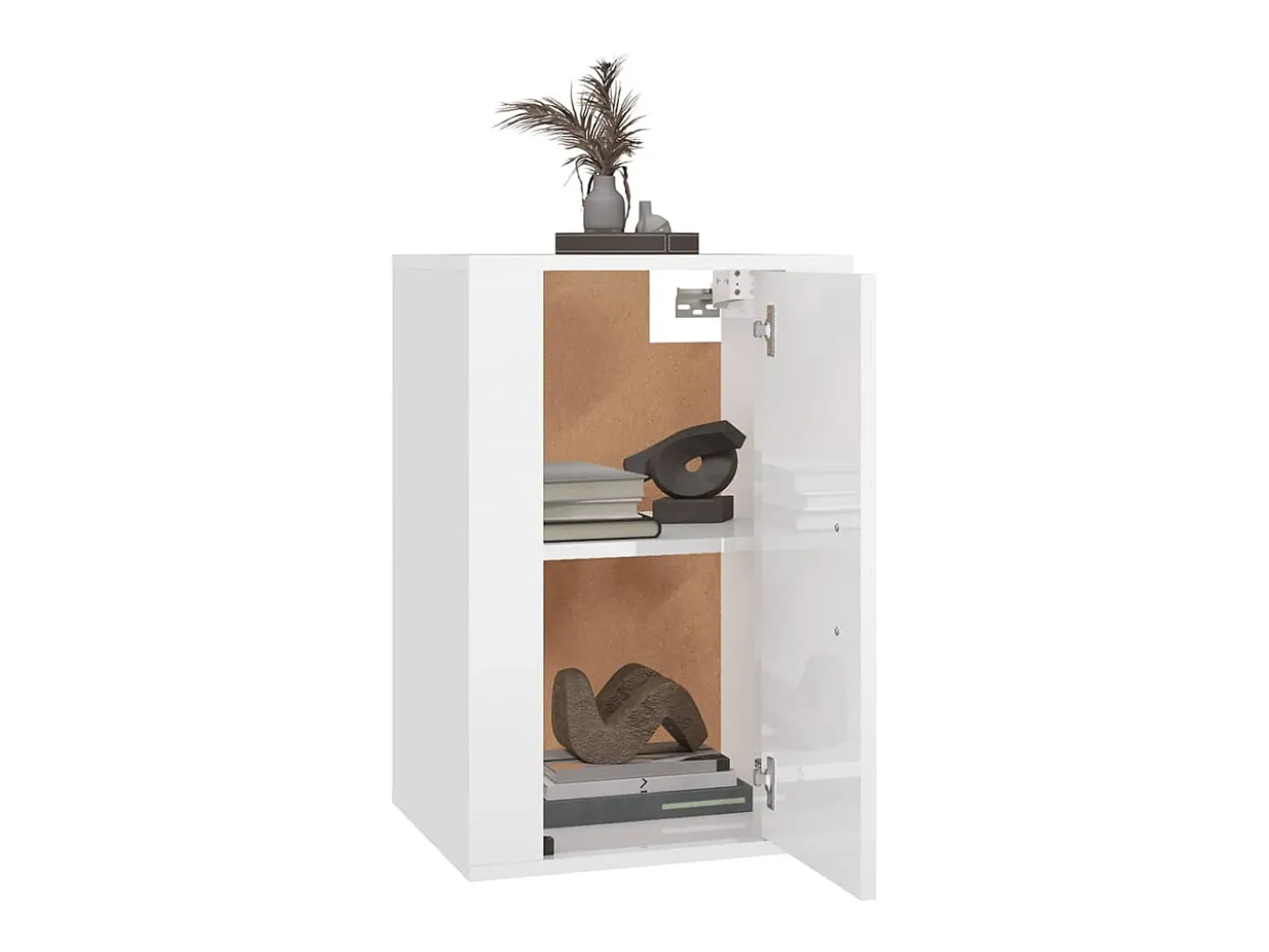 Murk Mueble para TV de pared blanco brillante 40x34,5x60 cm