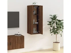 Murk Mueble para TV de pared roble marrón 40x34,5x100 cm